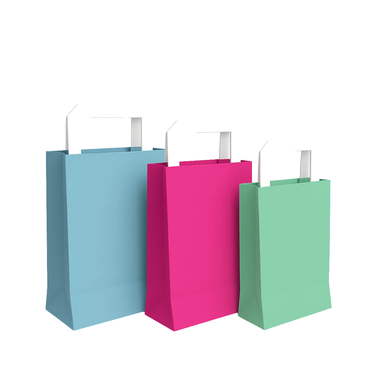 Colourful paper shopping bags with handles