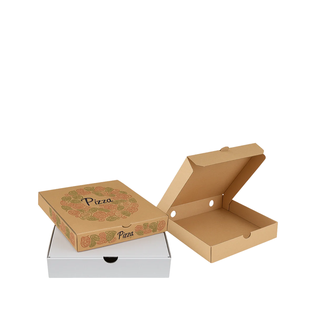 Kraft corrugated pizza boxes