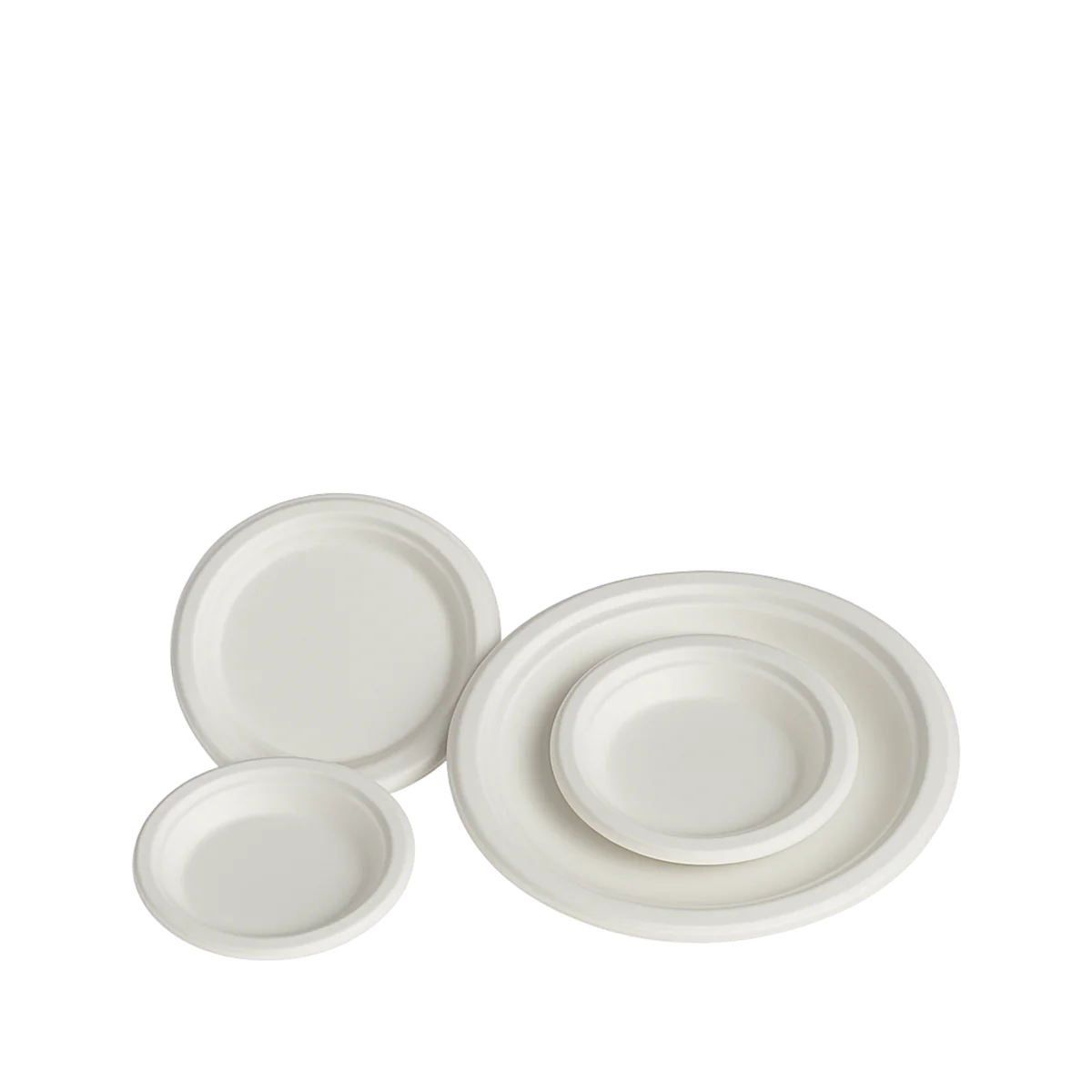 White moulded fibre round plates
