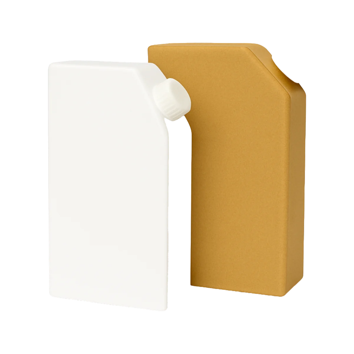 White and kraft tea flasks with pouches