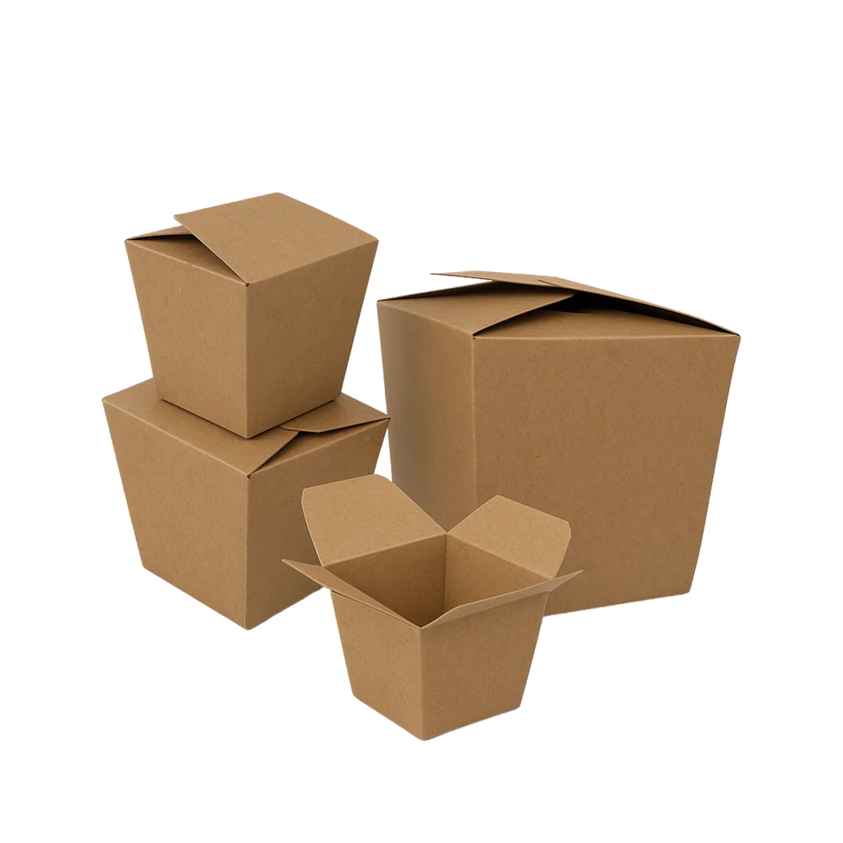 Kraft paper wok boxes in several sizes